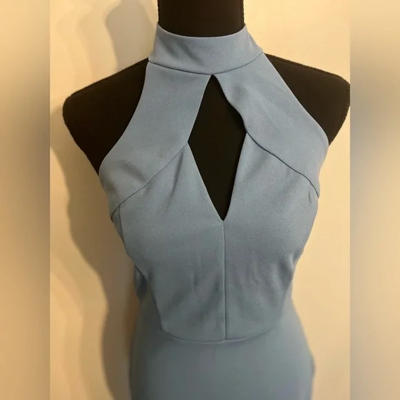 Charlotte Russe Blue Halter Dress Size M - Picture 2 of 11